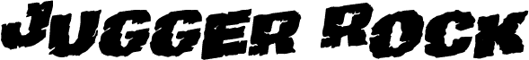 Preview of the Jugger Rock Staggered Rotalic font