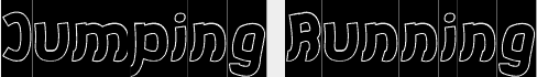 Vorschau der Schriftart Jumping Running-Hollow-Inverse