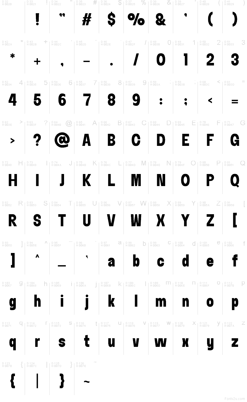 Latin de base - Table de caractères