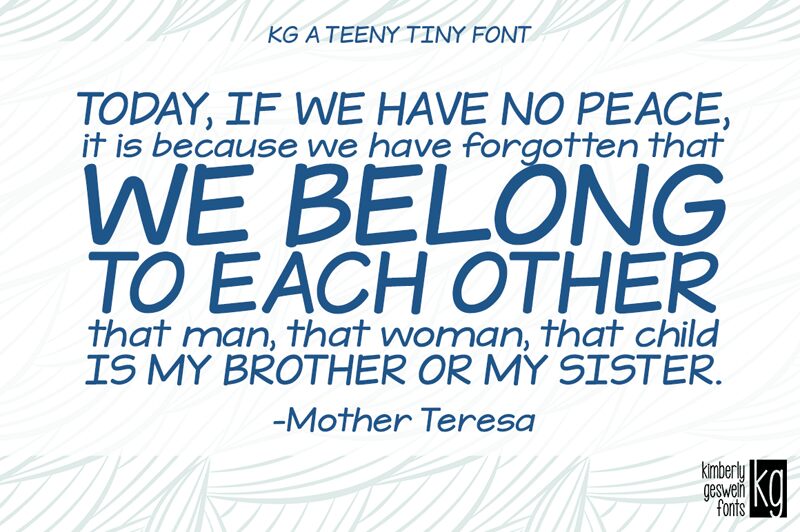 KG A Teeny Tiny Font Schriftart