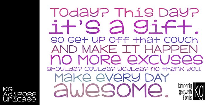 KG Adipose Unicase Schriftart