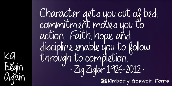 KG Begin Again Czcionka