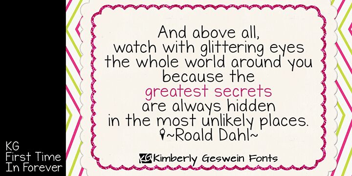 KG First Time In Forever Czcionka