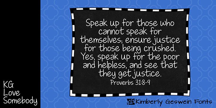 KG Love Somebody Schriftart