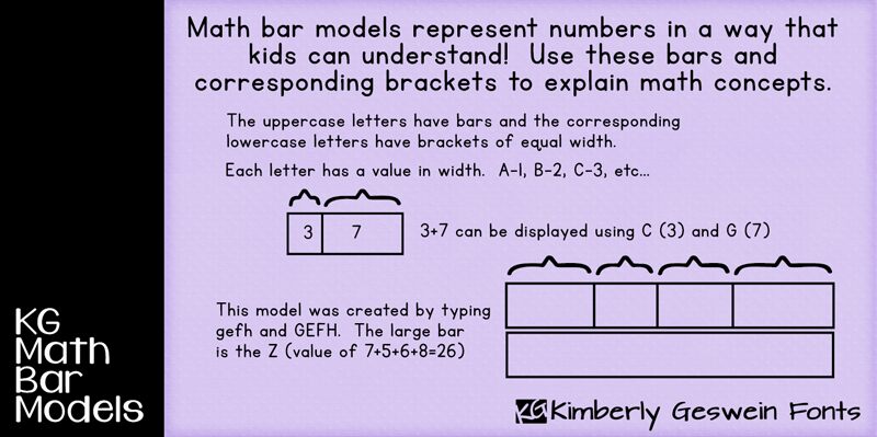 KG Math Bar Models Schriftart