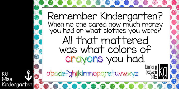 KG Miss Kindergarten Carattere