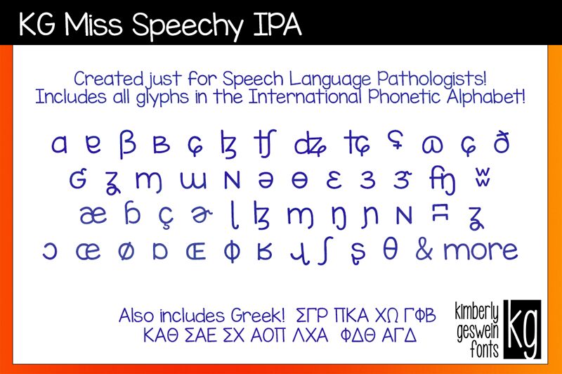 KG Miss Speechy IPA Czcionka