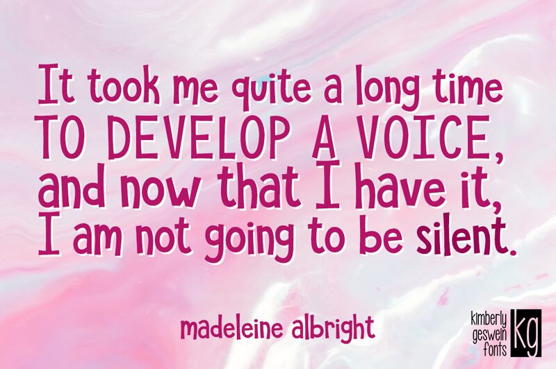 KG She Persisted Schriftart