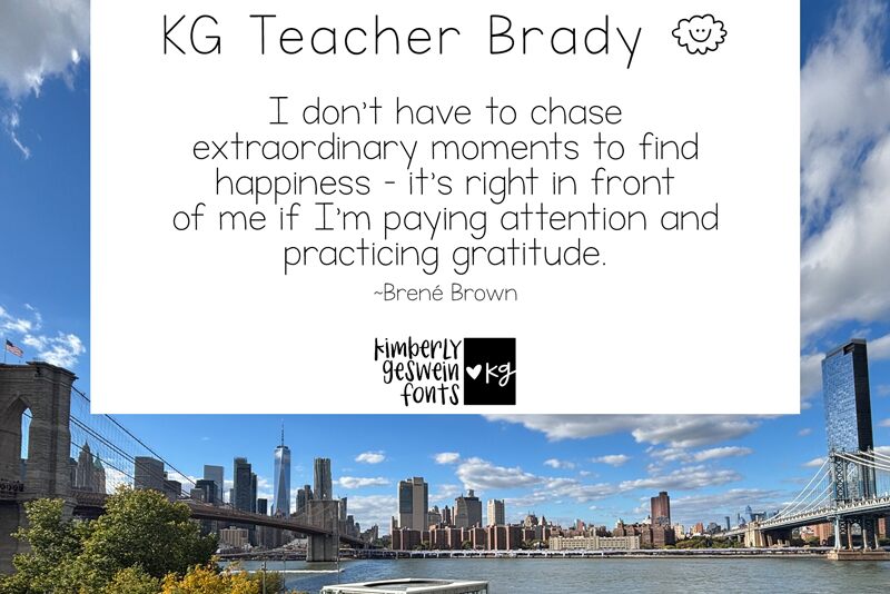 KG Teacher Brady الخط 