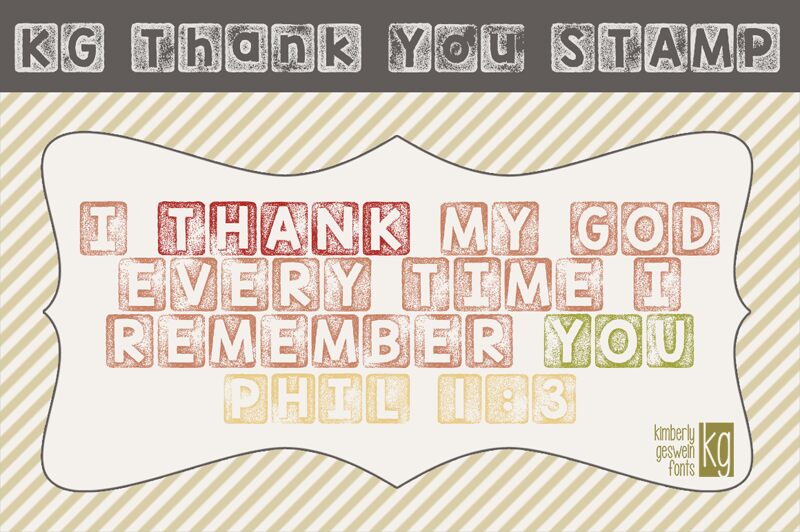 KG Thank You Stamp Czcionka
