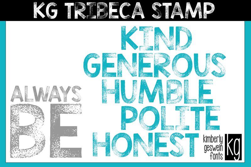KG TRIBECA STAMP Czcionka