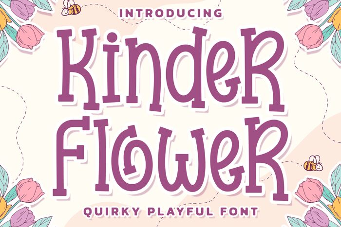 Kinder Flower Schriftart