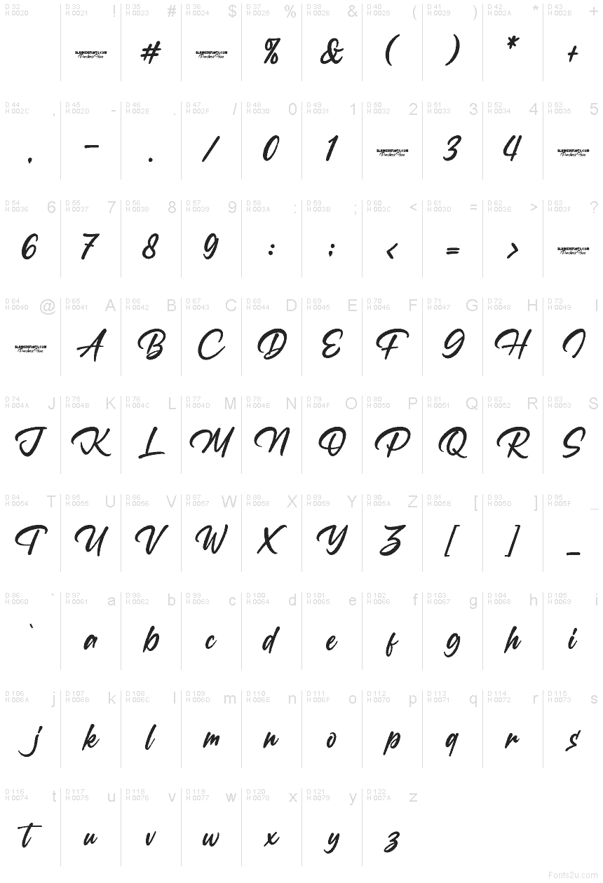 Latin de base - Table de caractères