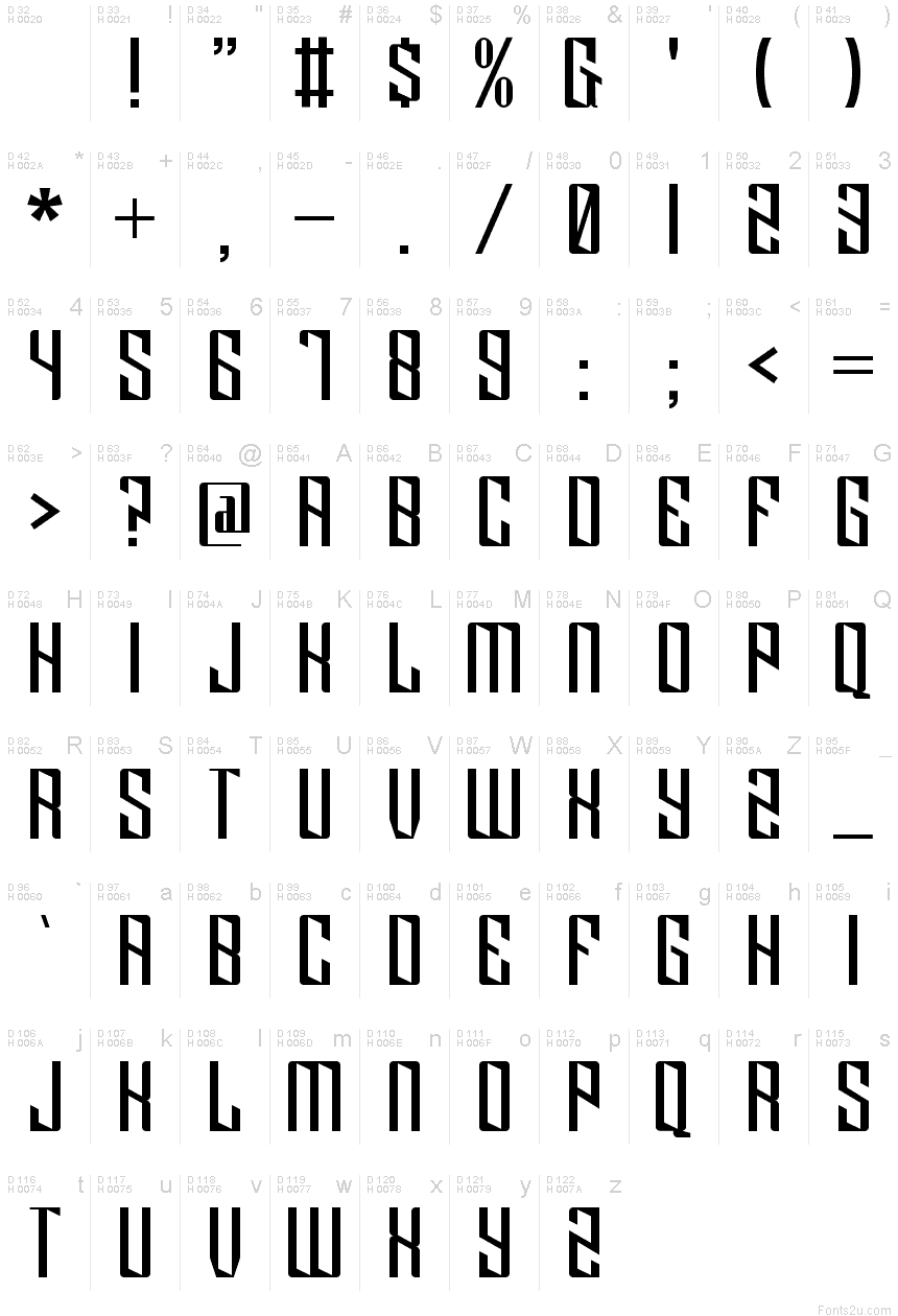 Klytus font | Fonts2u.com