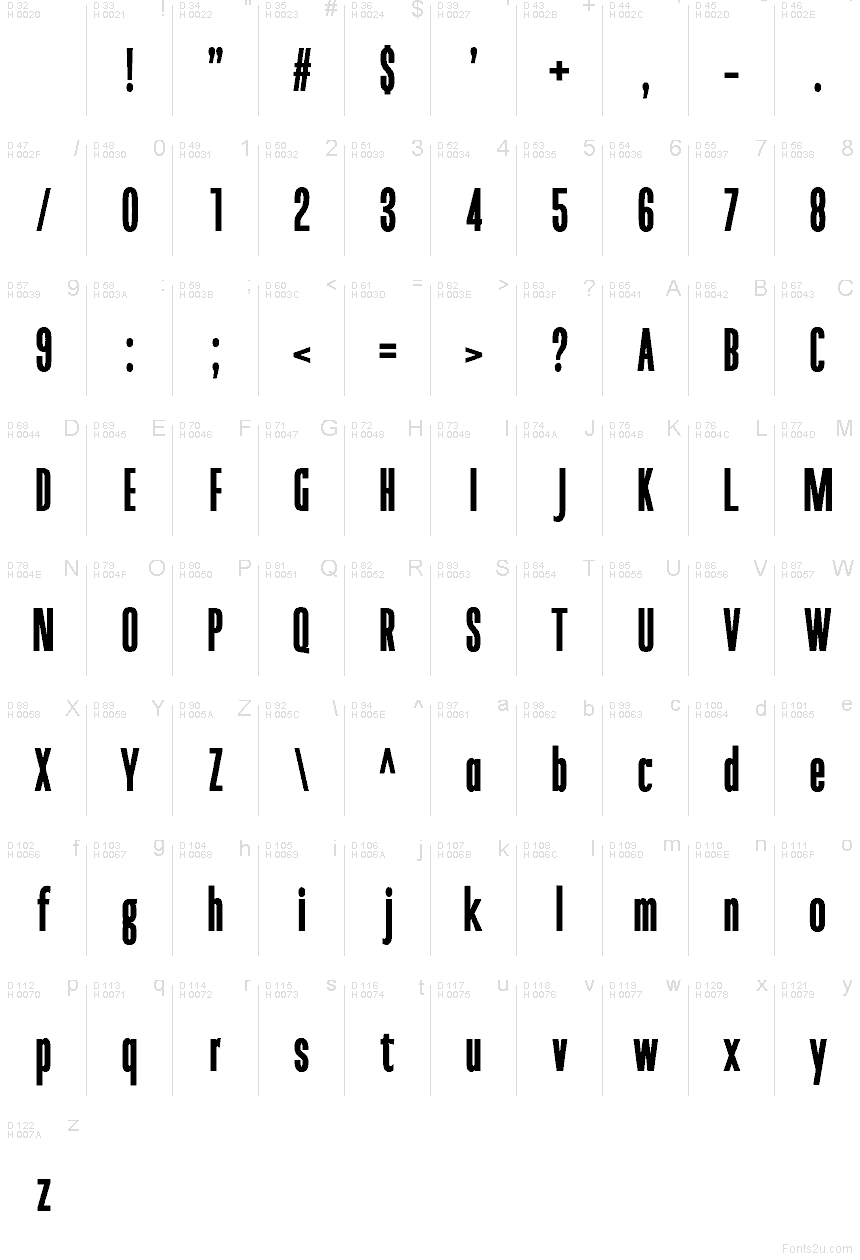 Latin de base - Table des caractères