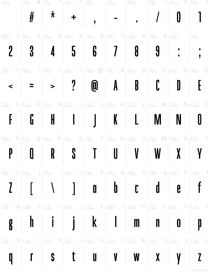 Latin de base - Table des caractères