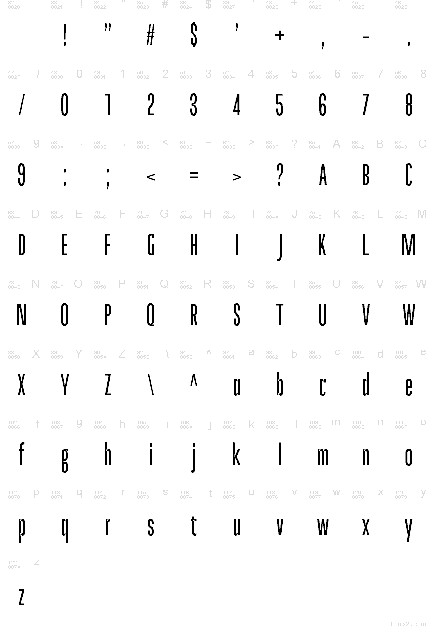 Latin de base - Table des caractères