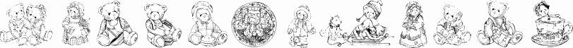 Preview of the KR Adorable Teddies font