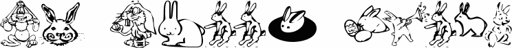 Preview of the KR Bunny Dings font