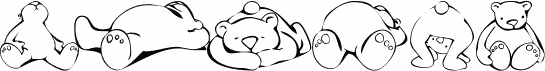 Preview of the KR Scrap Teddies font