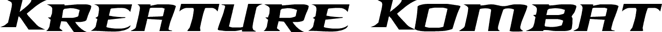 Anteprima del carattere Kreature Kombat Staggered Italic