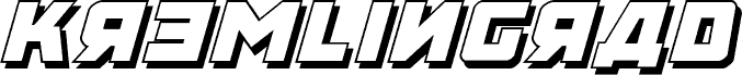 Kremlingrad 3D Italic carattere