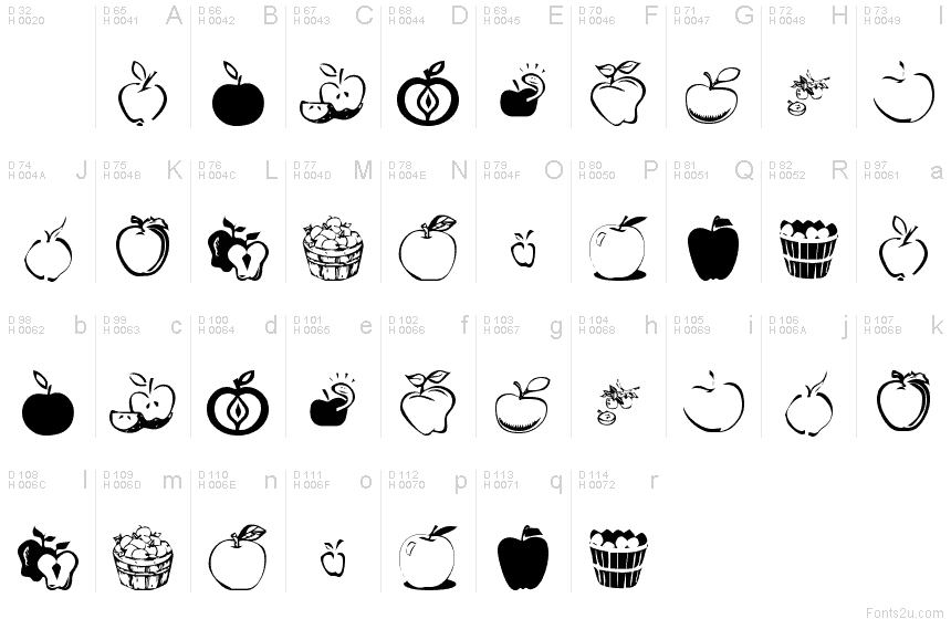 KR Apple A Day font