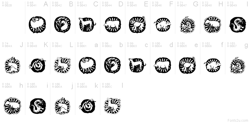 KR Chinese Zodiac 字体| Fonts2u.com