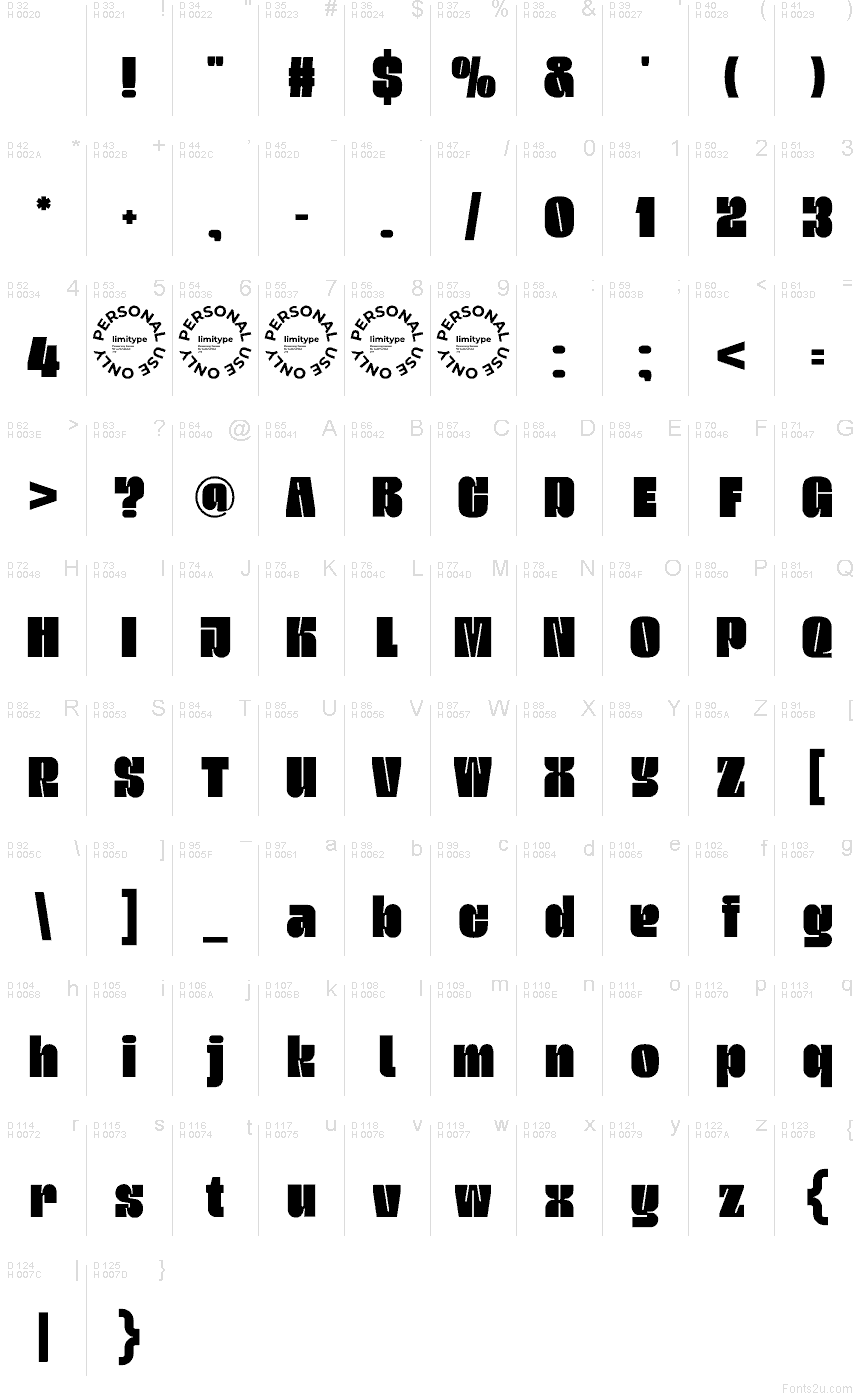 Basic Latin - charmap