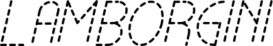 Preview of the Lamborgini Light Italic Dash font