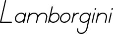 Preview of the Lamborgini Light Italic font