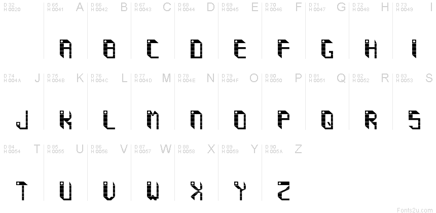 基本ラテン文字 - 文字マップ