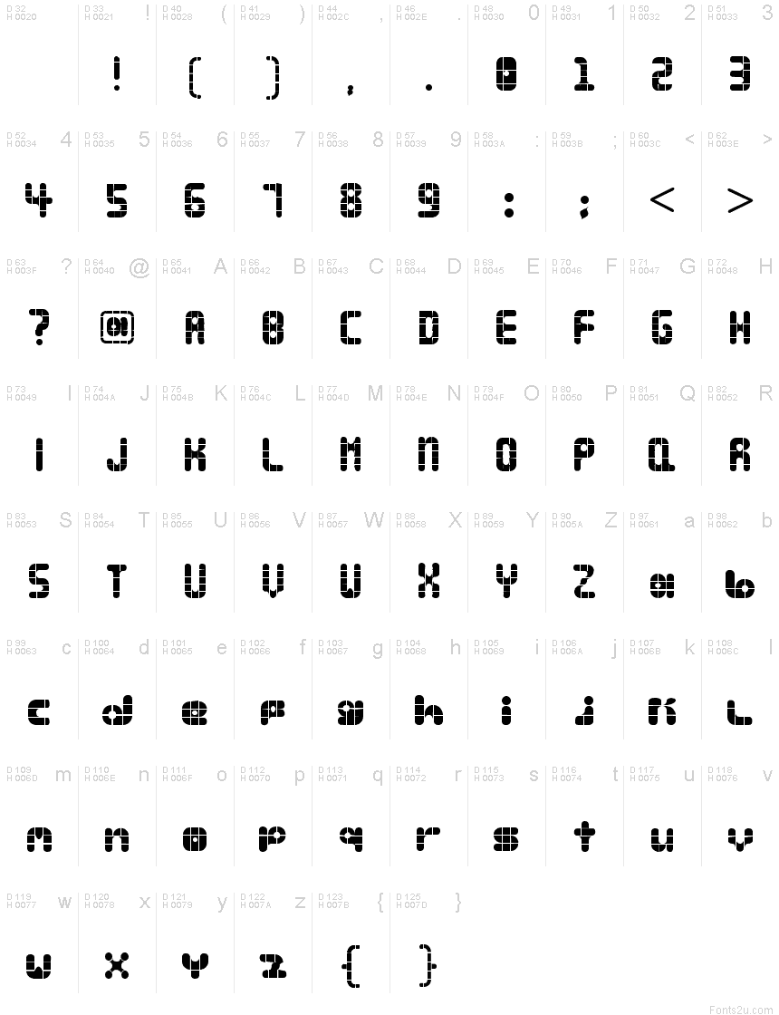 Latin de base - Table de caractères