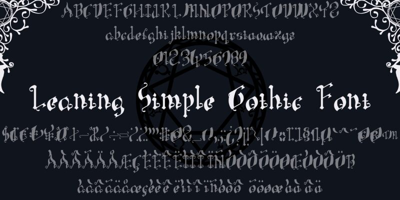 LeaningSimpleGothicFont Carattere