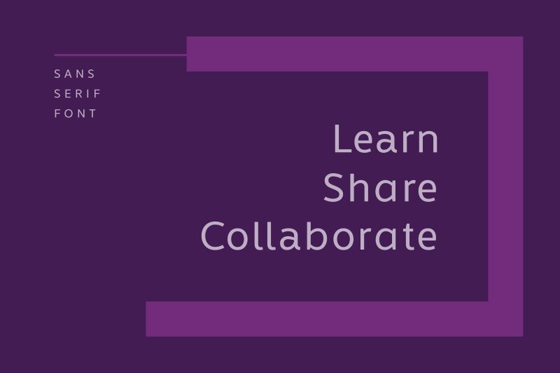 Learn Share Colaborate Czcionka