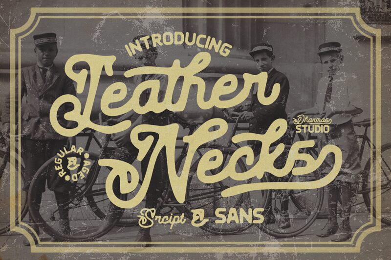 Leather Necks Sans Aged Czcionka