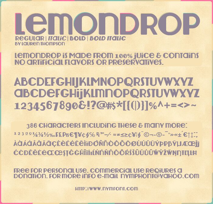 Lemondrop Schriftart