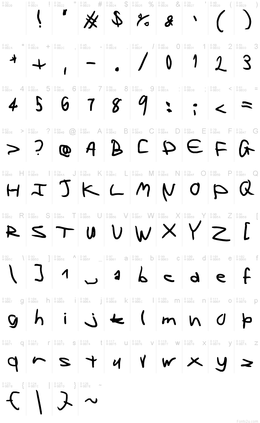 Left handed writing looks weird font