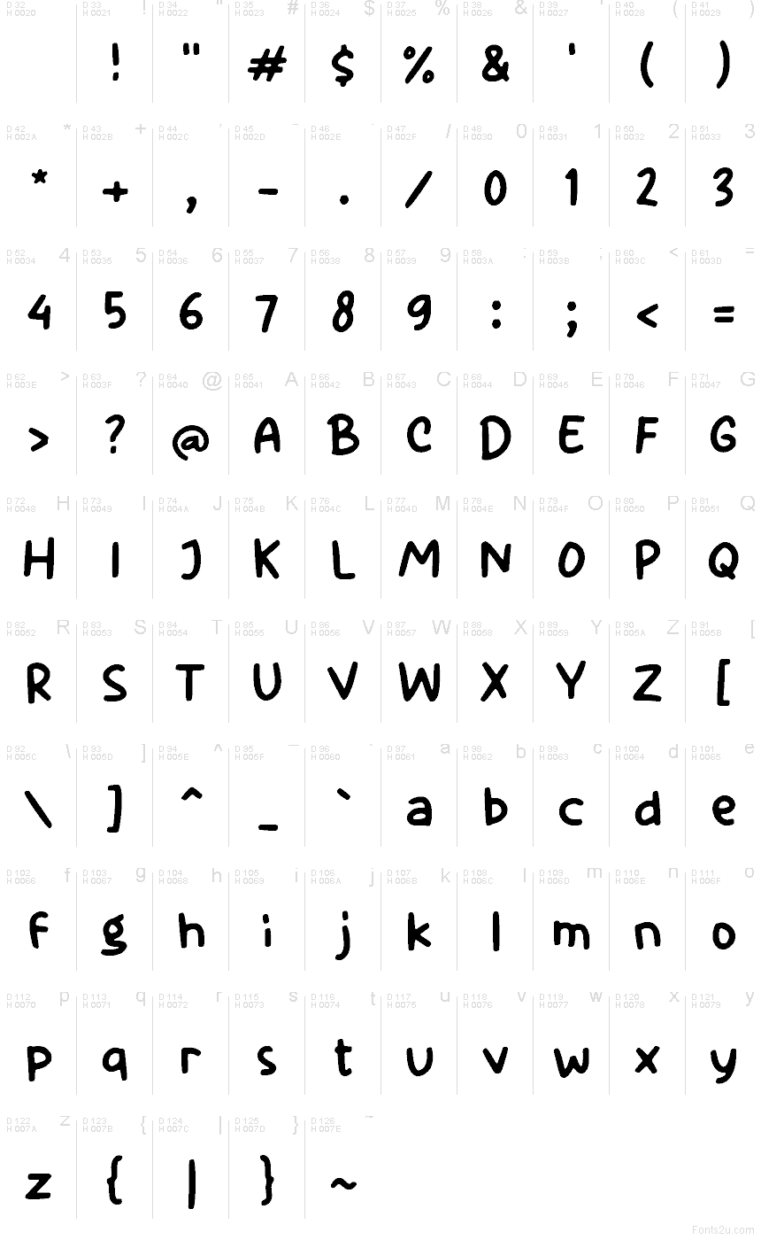 Latin de base - Table de caractères