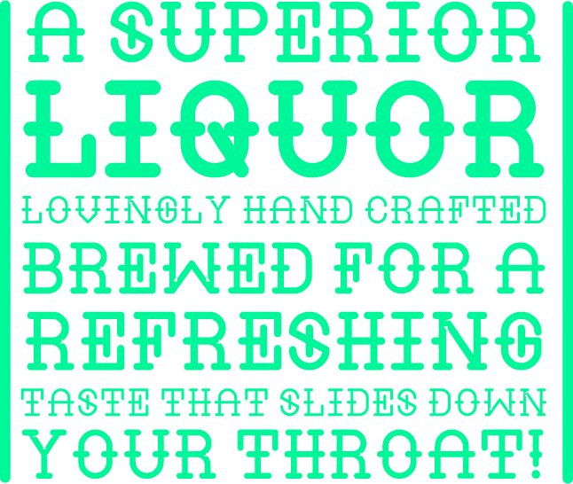 LIQUOR Druh písma