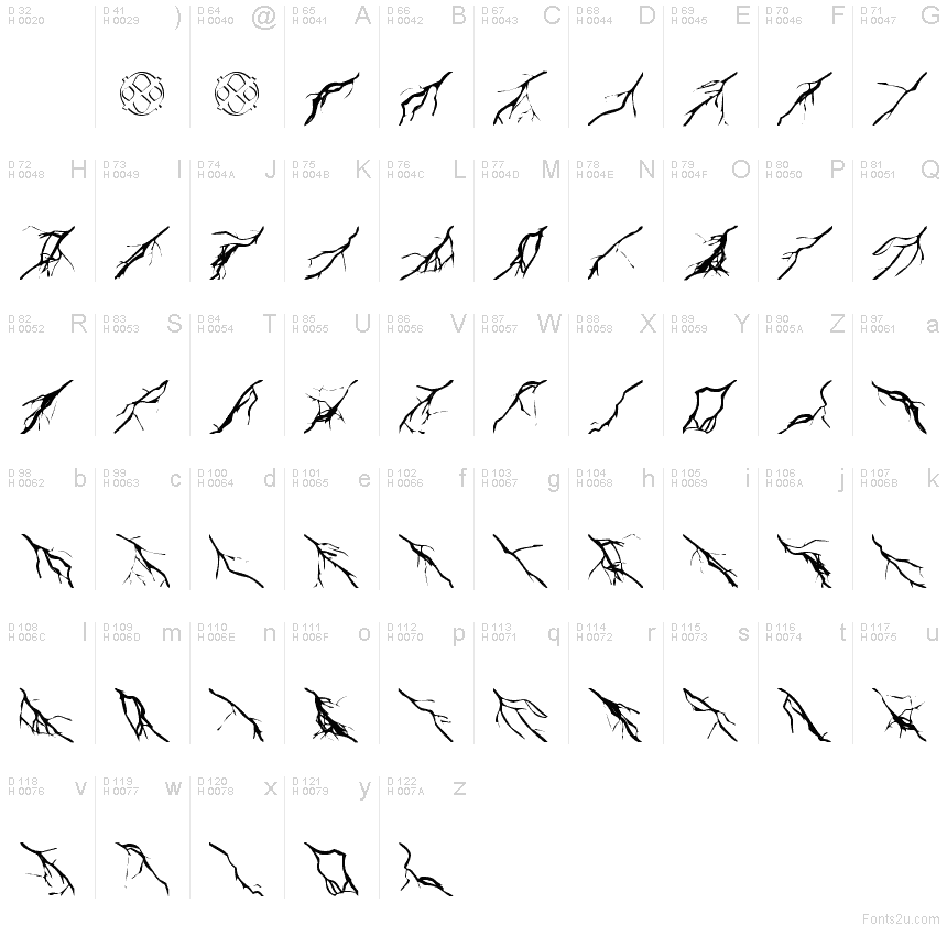 Lightning Bolts Font