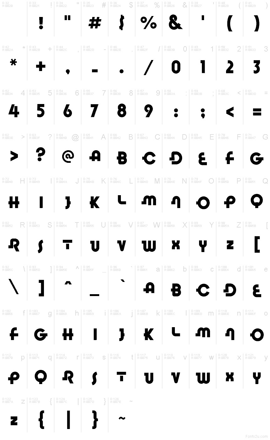 Basis-Lateinisch - Zeichentabelle