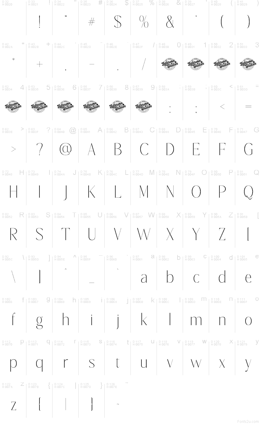Basic Latin - charmap