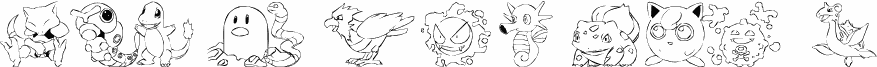 Preview of the LMS Poke'mon Master DingBat font