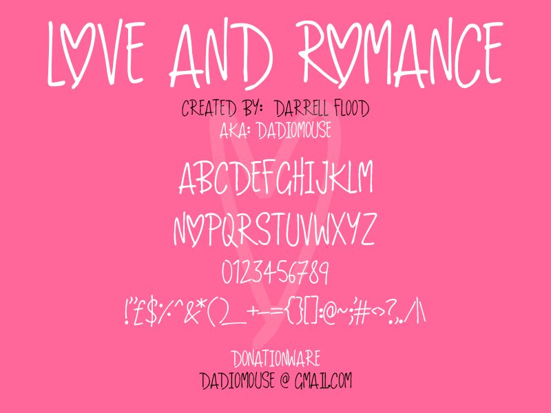 Love And Romance الخط 