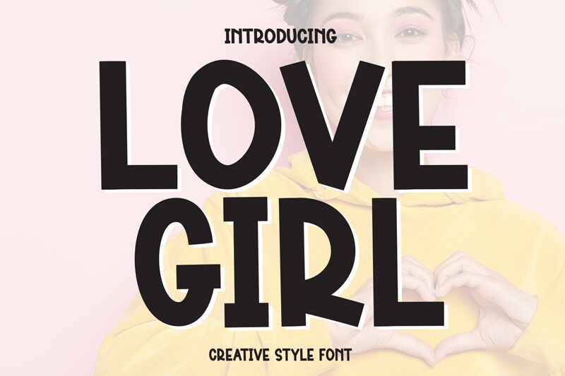 Prezentacja i próbka wizualna czcionki Love Girl