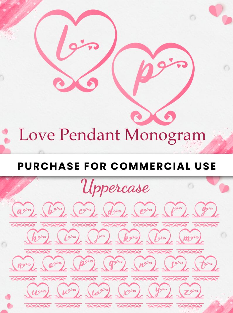 Love Pendant Monogram Czcionka