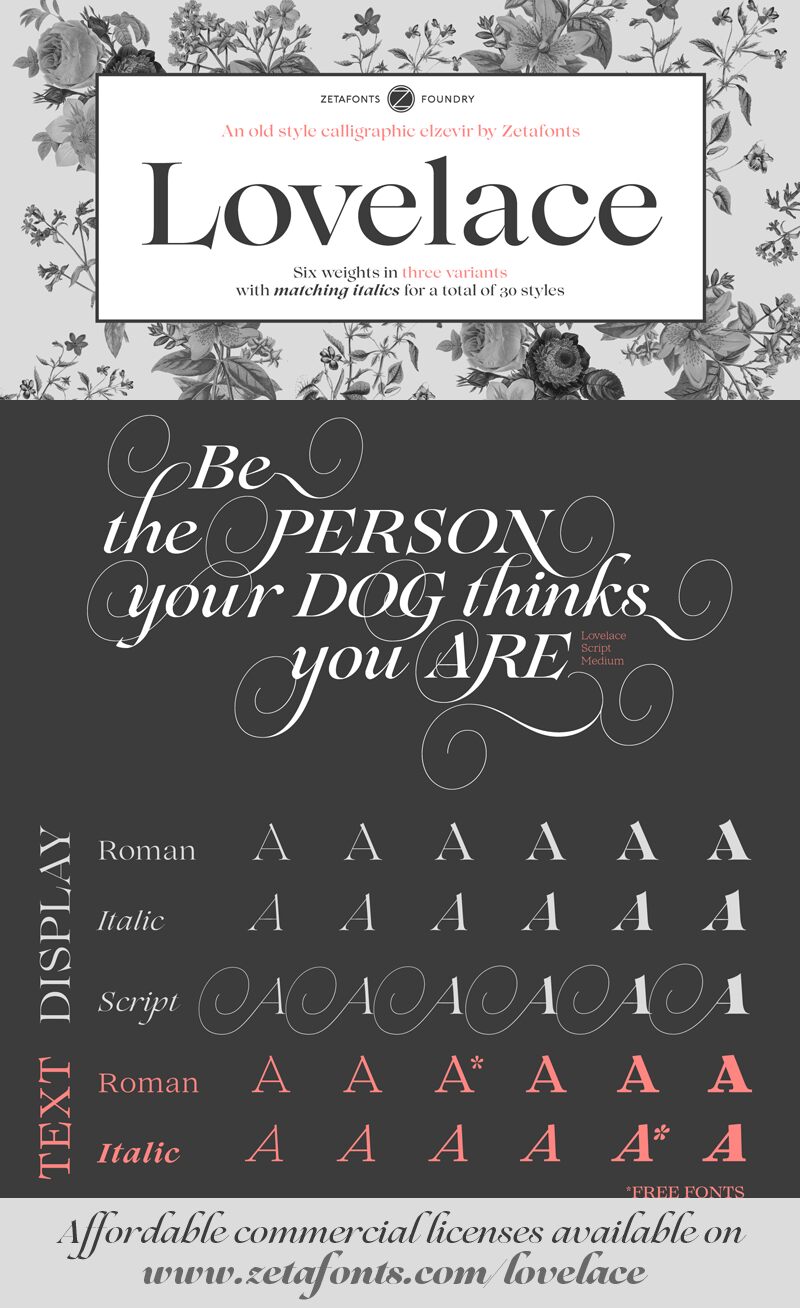 Lovelace Script Carattere