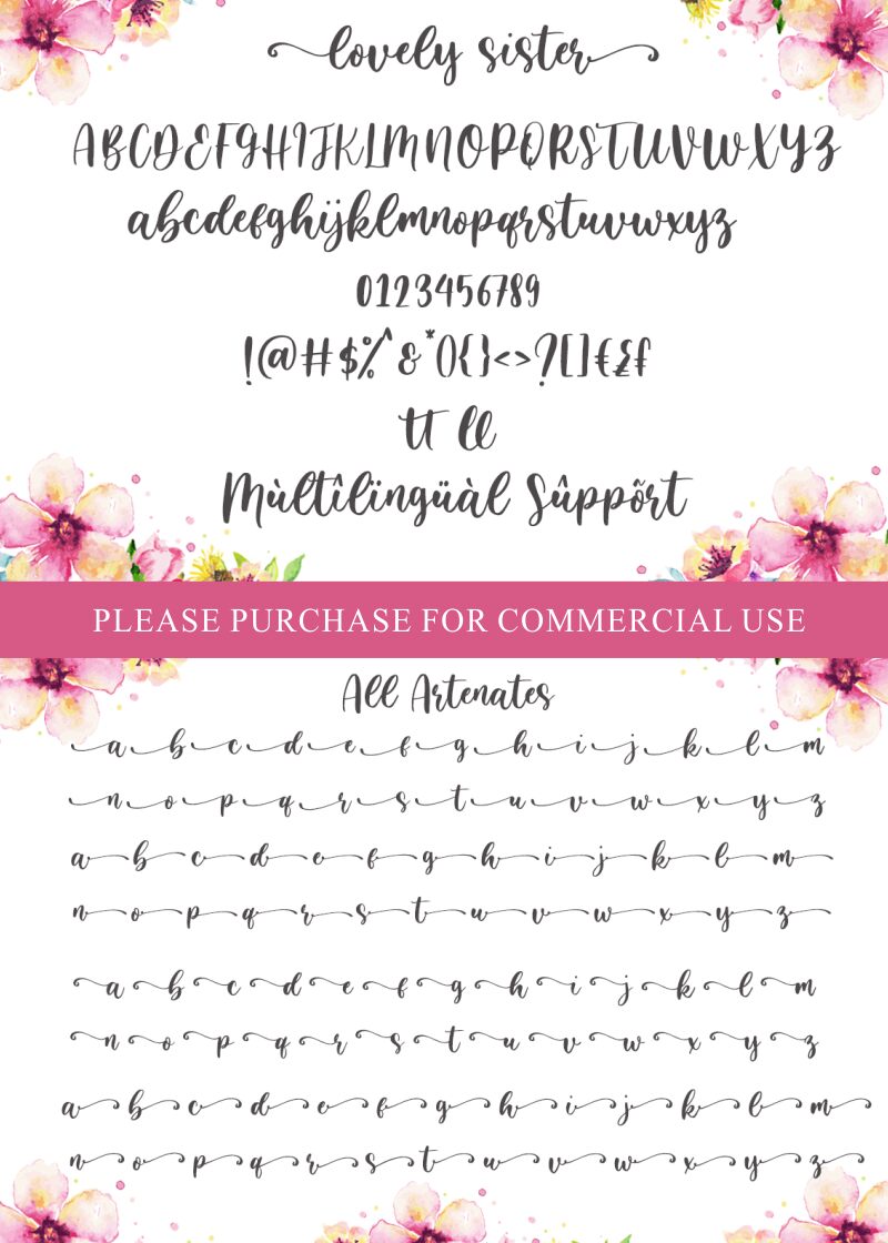 lovely sister Czcionka