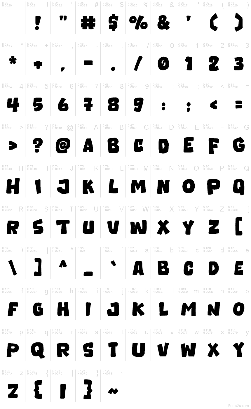 Basis-Lateinisch - Zeichentabelle